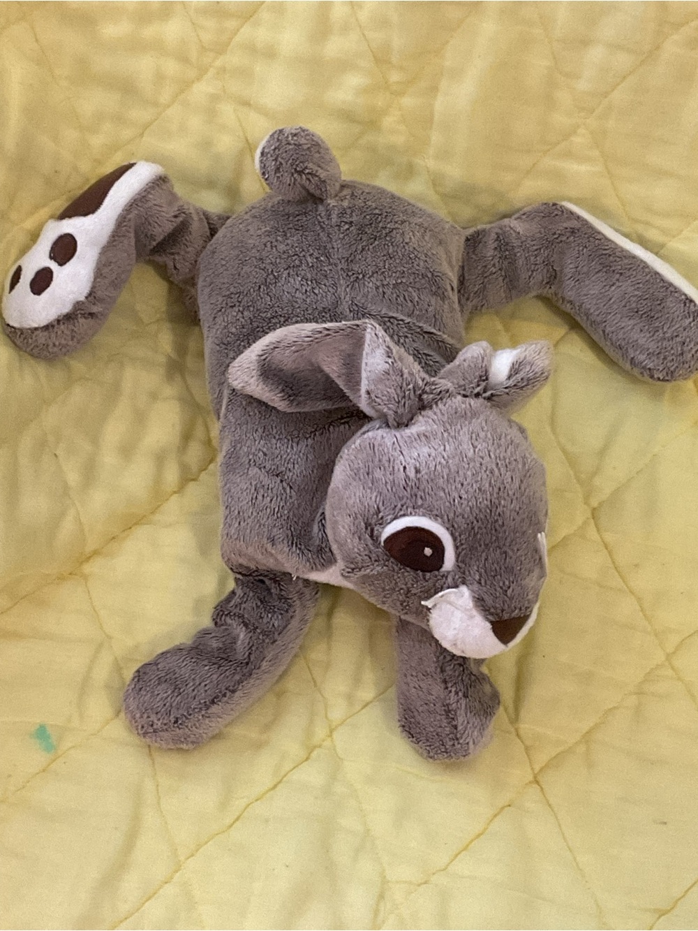 Gray Plush Laying Bunny Stuffed Animal - Soft Rabbit Toy 18”